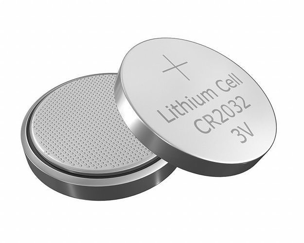 CR2032 battery front and back detail pictures CR2032 battery front and back detail pictures